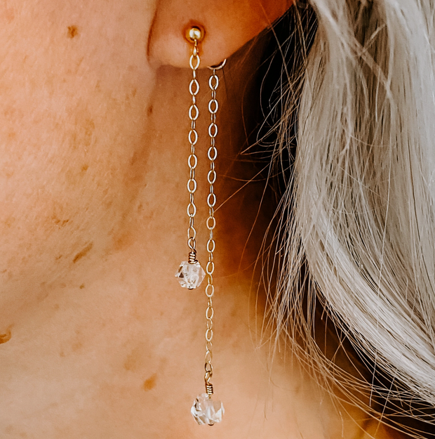 Double Take Herkimer Diamond Earrings