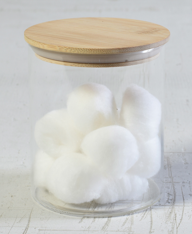 Glass Canister with Wood Lid