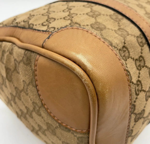 Gucci GG Supreme Sherry Line Canvas Leather Mini Speedy Bag