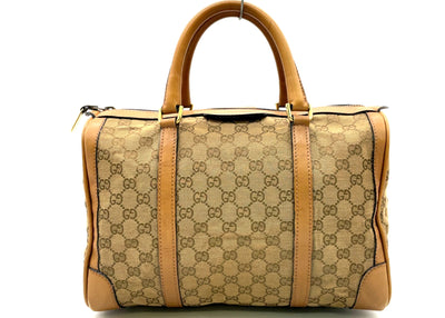 Gucci GG Supreme Sherry Line Canvas Leather Mini Speedy Bag