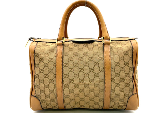 Gucci GG Supreme Sherry Line Canvas Leather Mini Speedy Bag