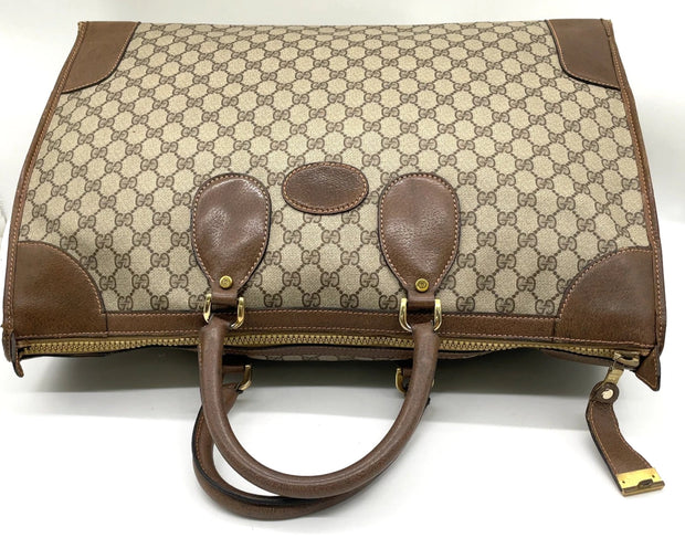 Gucci Canvas Supreme Leather Boston Travel Bag