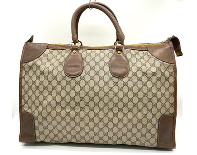 Gucci Canvas Supreme Leather Boston Travel Bag