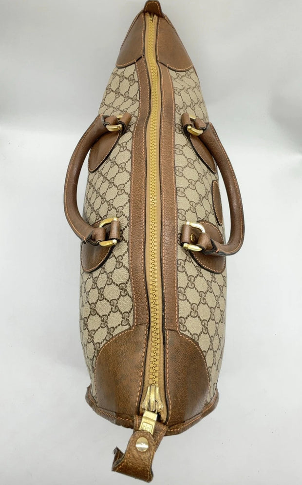 Gucci Canvas Supreme Leather Boston Travel Bag