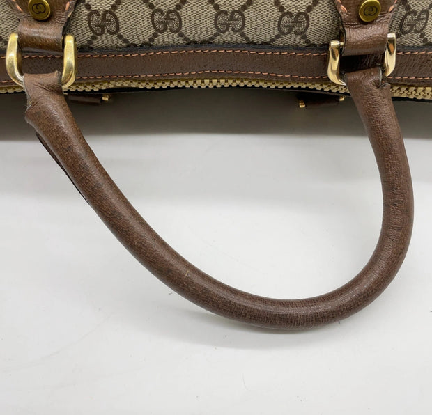Gucci Canvas Supreme Leather Boston Travel Bag