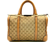 Gucci GG Supreme Sherry Line Canvas Leather Mini Speedy Bag