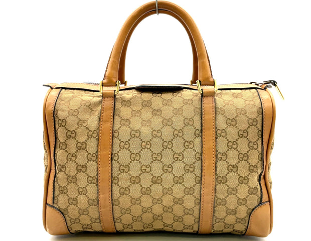 Gucci GG Supreme Sherry Line Canvas Leather Mini Speedy Bag