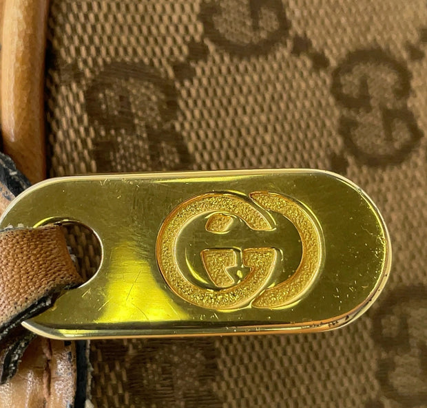 Gucci GG Supreme Sherry Line Canvas Leather Mini Speedy Bag