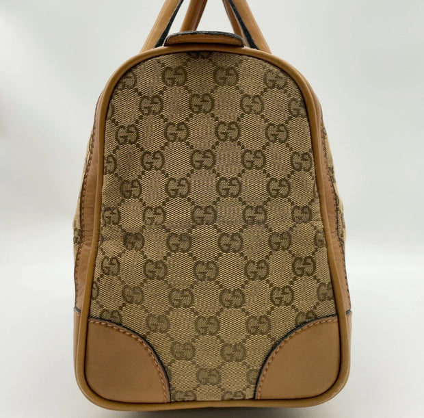 Gucci GG Supreme Sherry Line Canvas Leather Mini Speedy Bag