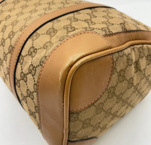 Gucci GG Supreme Sherry Line Canvas Leather Mini Speedy Bag