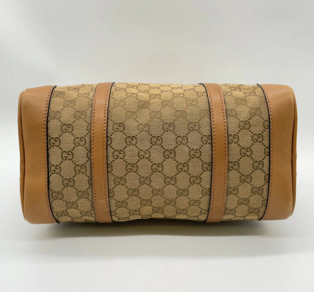 Gucci GG Supreme Sherry Line Canvas Leather Mini Speedy Bag