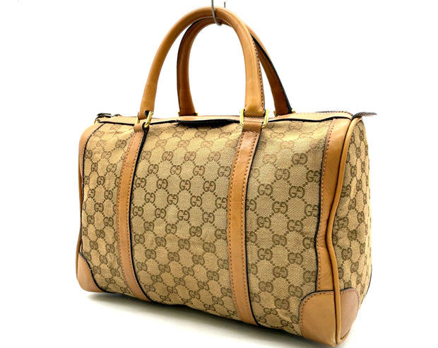 Gucci GG Supreme Sherry Line Canvas Leather Mini Speedy Bag