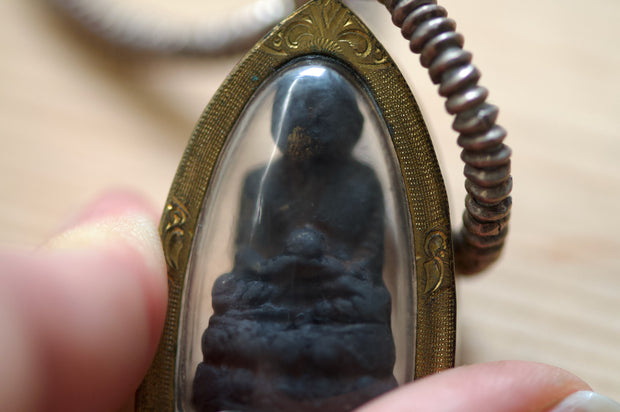 Namaste Amulet with Gold on Face