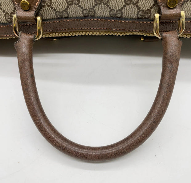 Gucci Canvas Supreme Leather Boston Travel Bag