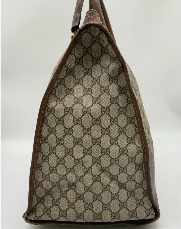 Gucci Canvas Supreme Leather Boston Travel Bag