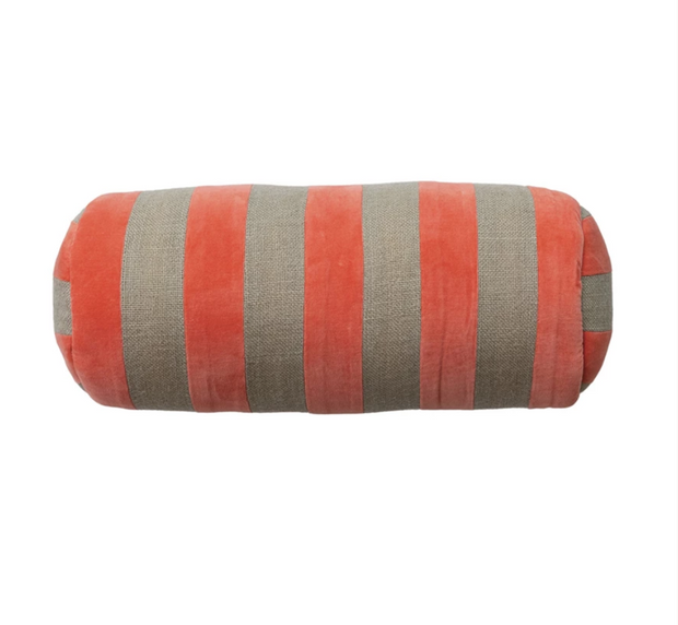 Velvet & Jute Bolster Pillow