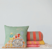 Velvet & Jute Bolster Pillow