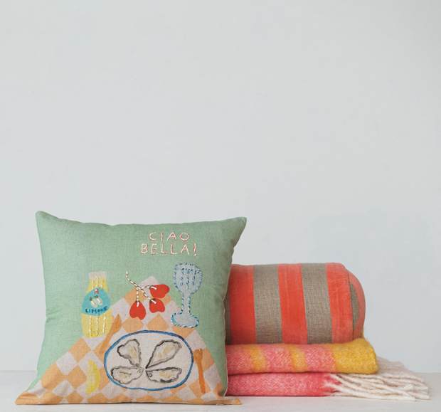 Velvet & Jute Bolster Pillow