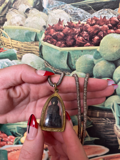 Namaste Amulet with Gold on Face