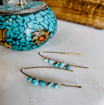 Pacific Turquoise Threader Earrings