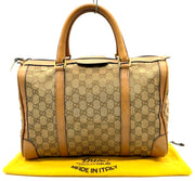 Gucci GG Supreme Sherry Line Canvas Leather Mini Speedy Bag