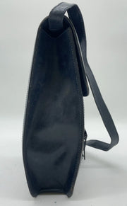 Gucci Vintage Sherry Line Suede x Leather Navy Shoulder Bag