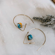 Spiny Oyster Turquoise Threader Earrings
